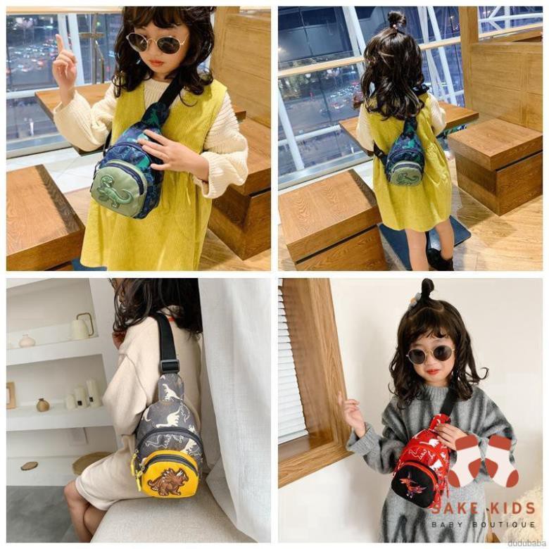 Túi đeo chéo cho bé trai bé gái - Túi đeo chéo in hình khủng long cho bé chất vải mềm mại, đường may rất chắc chắn