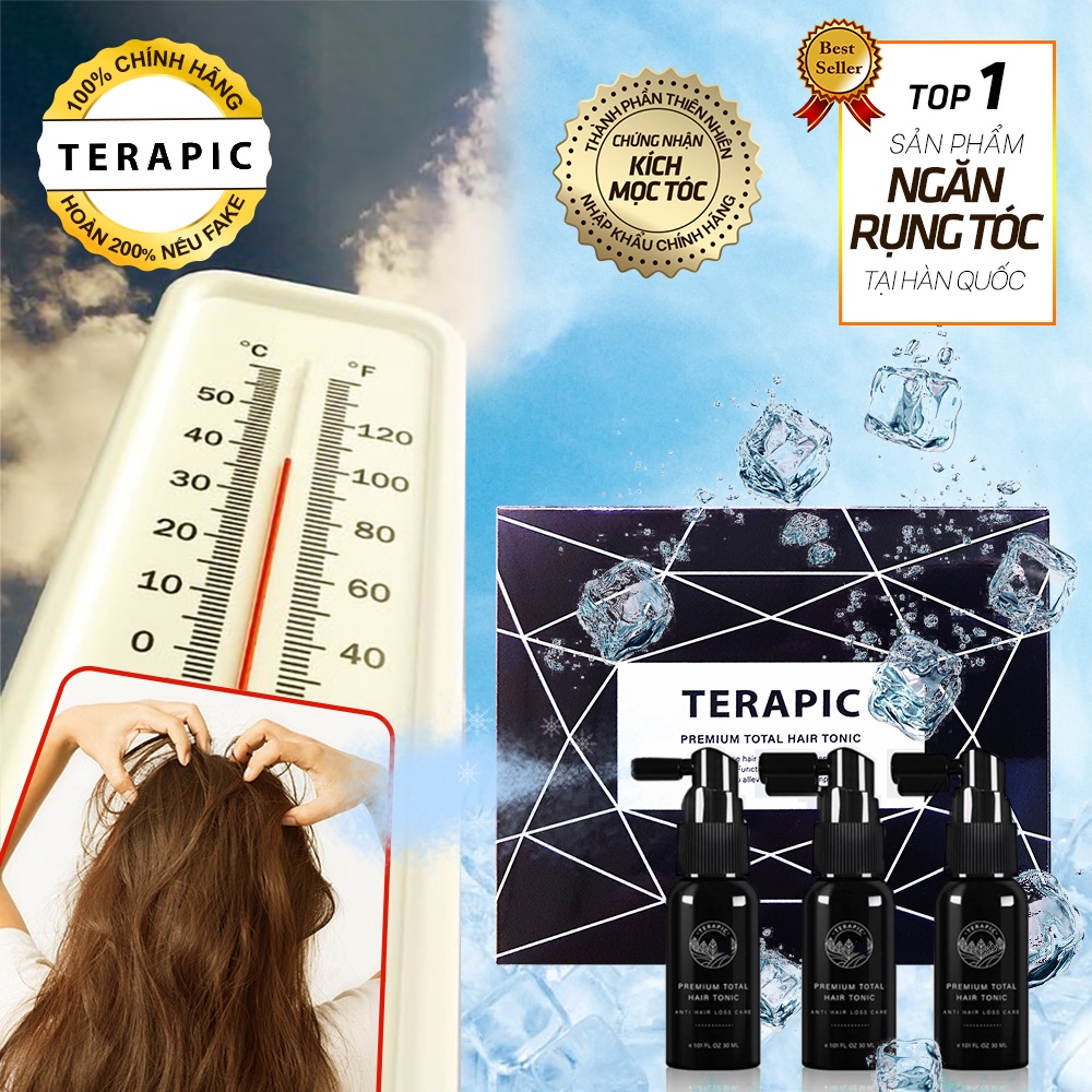 SET 3 CHAI Tinh dầu kích mọc tóc TERAPIC Premium Total Hair Tonic Mini