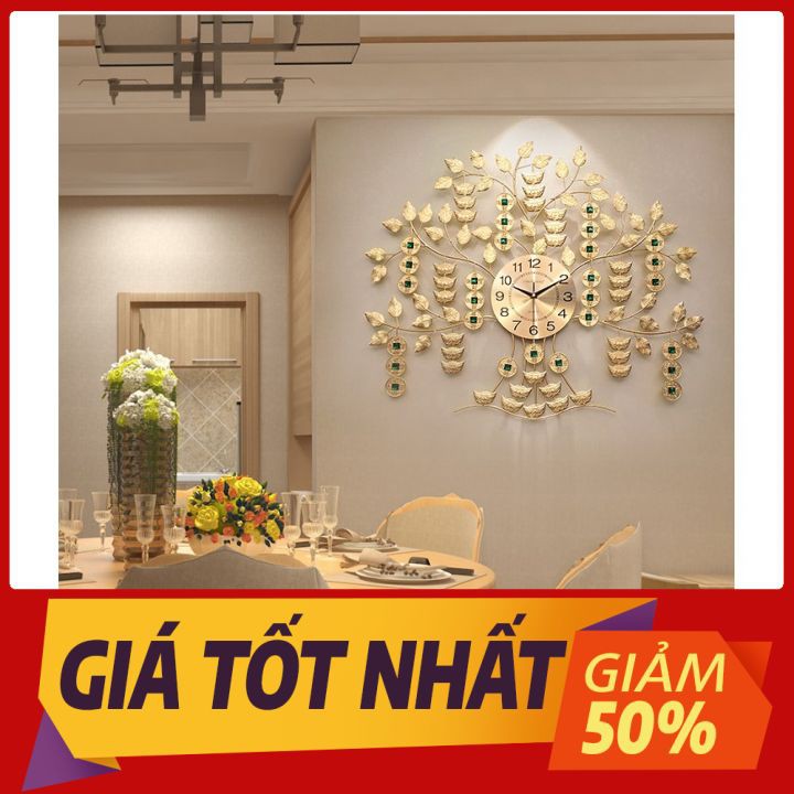 [HÀNG CAO CẤP] Đồng Hồ Treo Tường Trang Trí Nghệ Thuật 93x65cm Thép Mạ Sơn Chống Gỉ Bạc Màu CA43