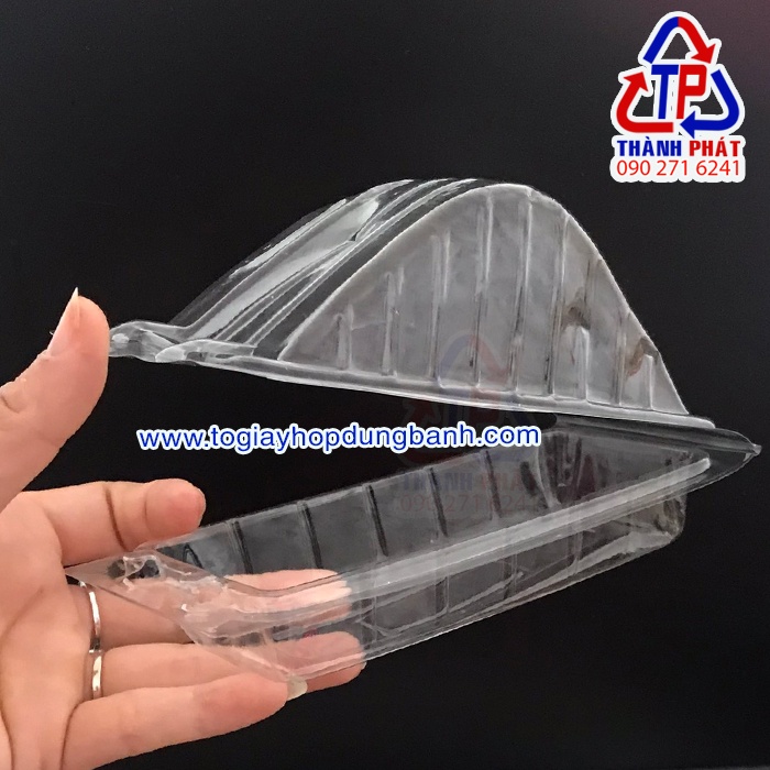 100 Hộp đựng sanwich có nút bấm - Hộp H06 đựng bánh mì tam giác