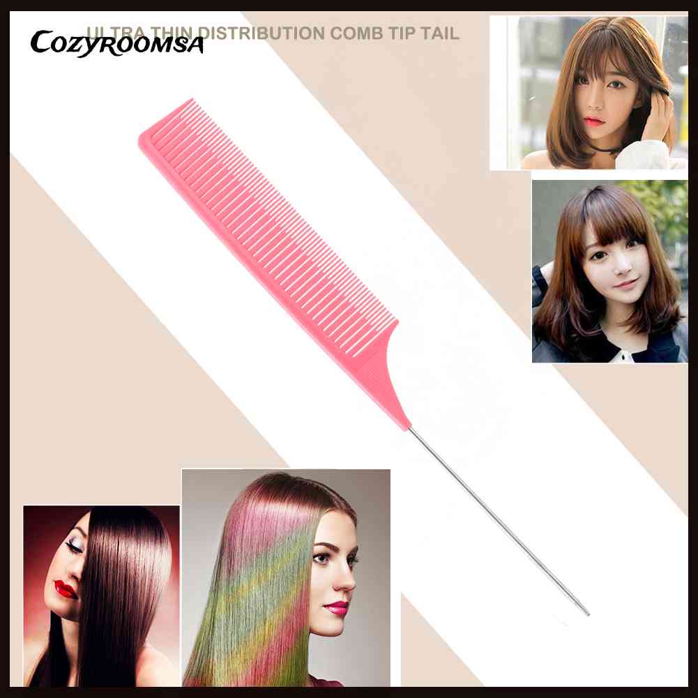 Lược Nhựa Nhuộm Tóc Có Đuôi Lông Kim Loại Mịn