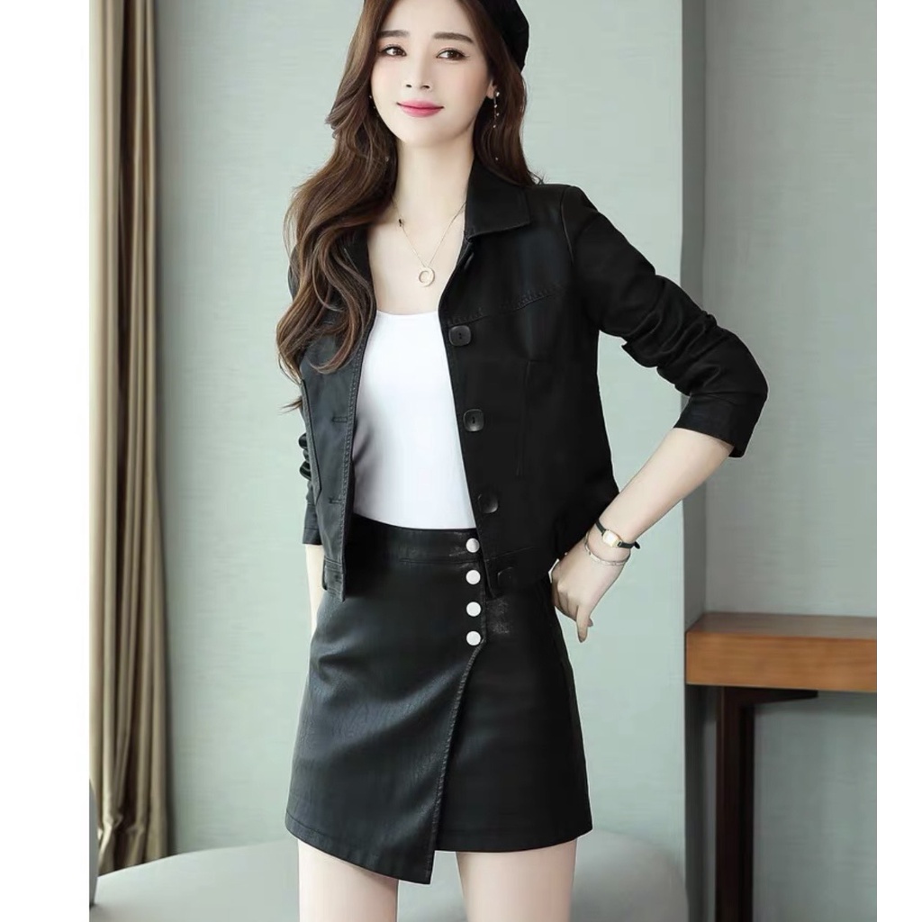 Áo nữ kaki giả jean croptop, áo phối nút