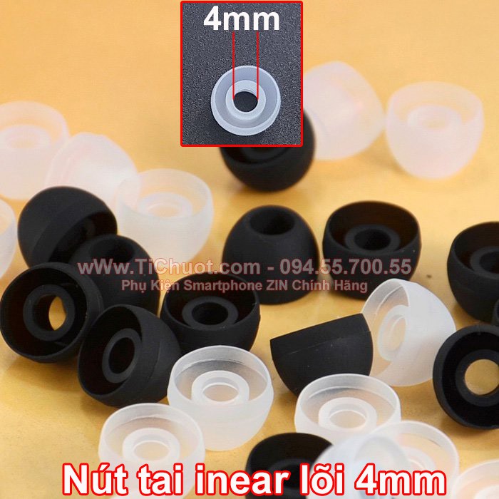 Nút Cao Su lõi 4mm Bọc Tai Nghe inear (Tip lõi 4 ly)