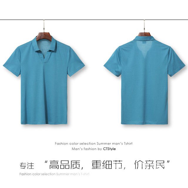 Áo Thun POLO Tay Ngắn Dáng Ôm Chất Liệu Lụa Lạnh Màu Trơn 2022 Dành Cho Nam