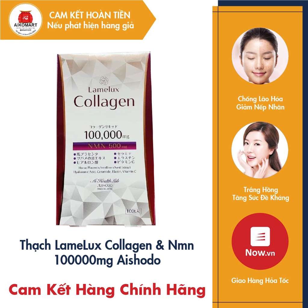 Thạch LameLux Collagen &amp; Nmn 100000mg AISHODO