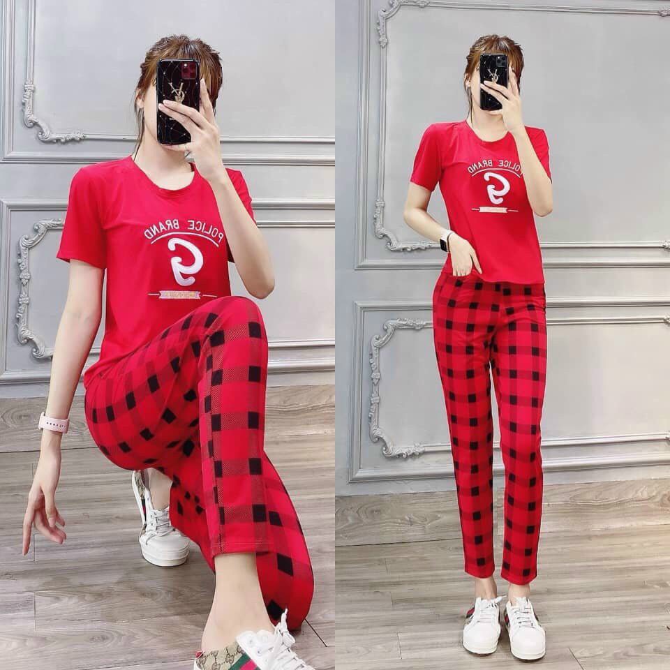 Set bộ thun Cotton NỮ DÀI MẶC NHÀ CỰC ĐẸP , 2021