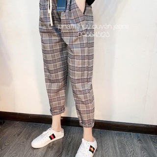 Quần baggy kẻ caro