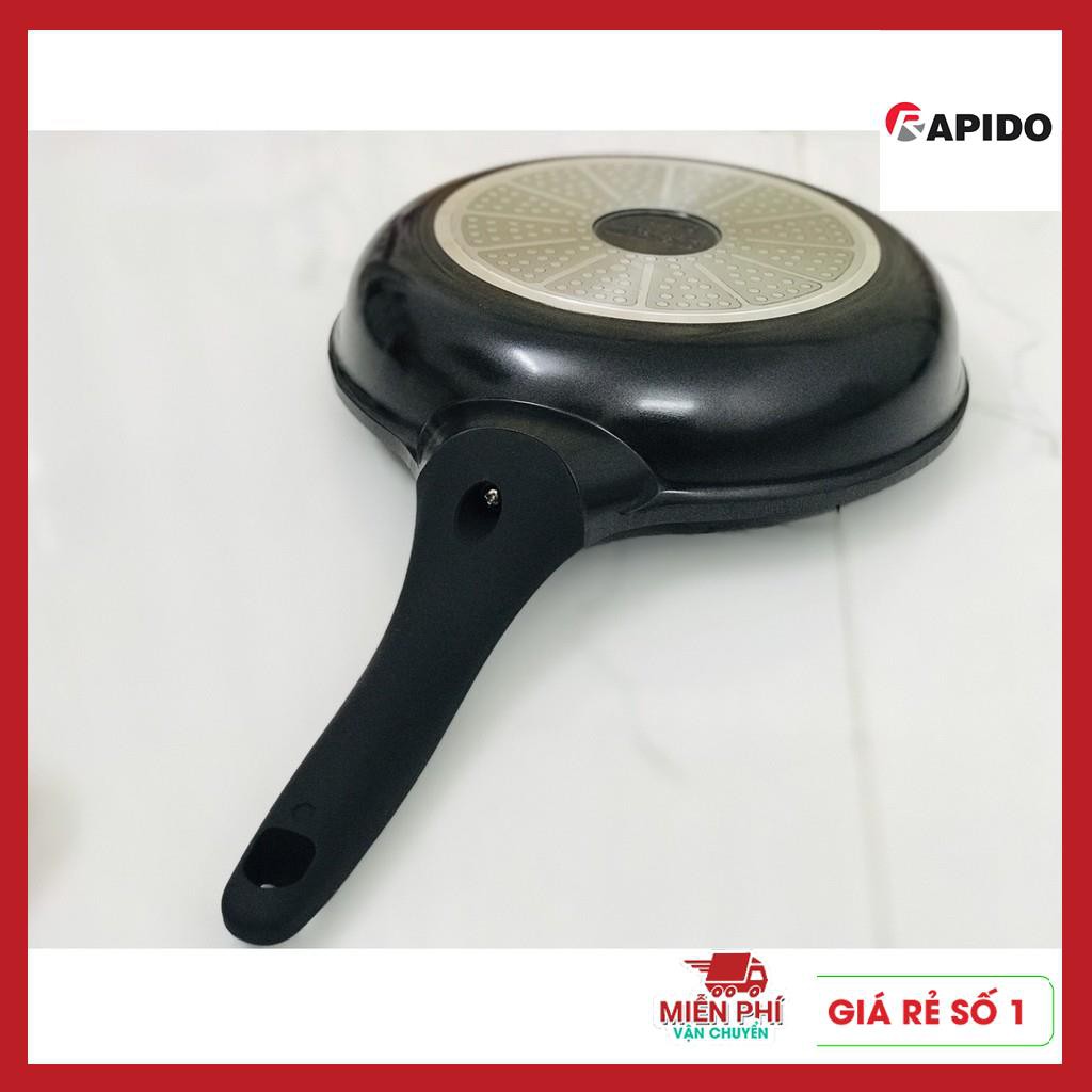 Chảo từ Rapido Teflon, Chảo chống dính Rapido,  20cm, 24cm, 28cm đáy phẳng,thân và đáy chảo bằng nhôm đúc nguyên khối