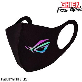 Khẩu trang 3D ADTunisex Asus ROG phản quang 7 màu vải poly 2 da cao cấp