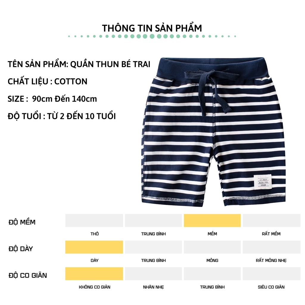 Quần short bé trai 27Kids sooc đùi thể thao nam vải Cotton cho trẻ từ 2-10 tuổi BSPS4
