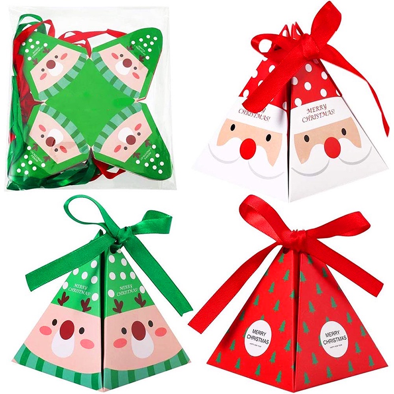 Hộp quà Noel hình kim tự tháp Baby-S, Hộp quà Giáng sinh đựng kẹo ngộ nghĩnh xinh xắn – SG003