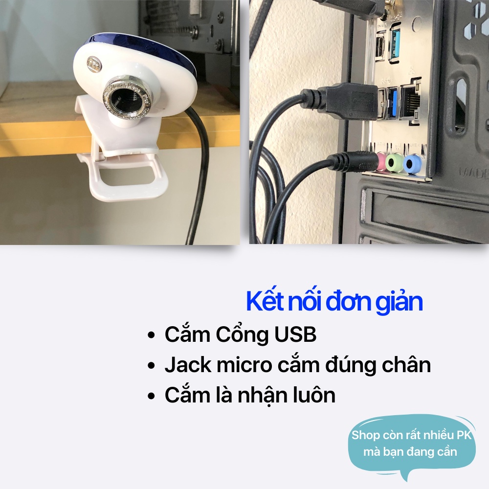 Camera web cam học trực tuyến HD, webcam kèm tai nghe và mic đàm thoại cho trẻ em học từ xa máy tính laptop Genius 320