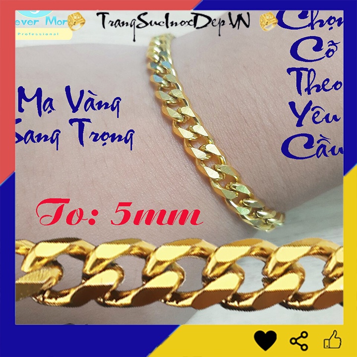 Lắc tay inox 5mm khóa Vip sáng đẹp, không đen đem lại đẳng cấp phong độ cho người đeo