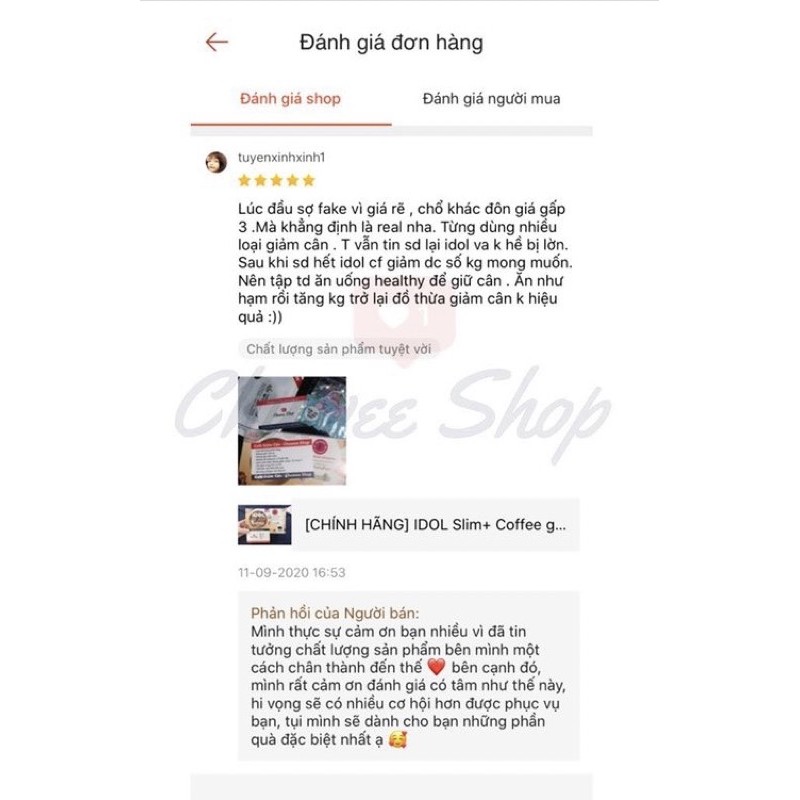 [CHÍNH HÃNG] IDOL Slim+ Coffee giảm cân - Cà Phê Giảm Cân Thái Lan - Chuwee Shop