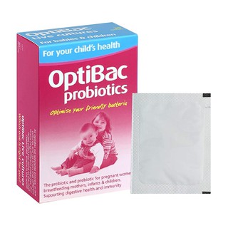 Men vi sinh OptiBac Hồng Cho bé từ sơ sinh, mẹ bầu (Anh), Hộp 30 gói