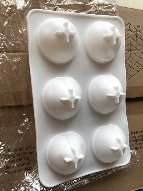 Khuôn làm bánh đào tiên vỉ 6 quả pudding, mousse, thạch rau câu