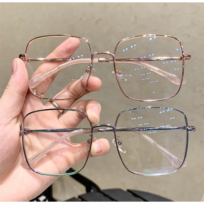 Kính Mát Gọng Kim Loại Tròng Phẳng Chống Tia Sáng Xanh/ Tia Sáng Xanh Thời Trang Cho Nữ