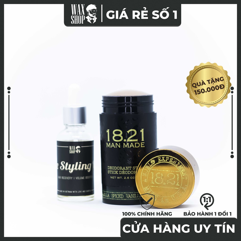 Lăn Khử Mùi Deodorant 1821 Man Made Spiced Vanilla và Tobacco ⚡[Chính Hãng]⚡ Tặng Kèm Pre- Styling