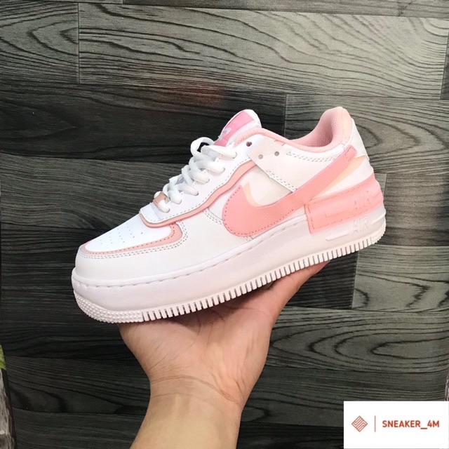 | sneaker_4m | giày thể thao Af1 shadow trắng hồng nữ ( full box )