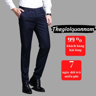 Quần âu nam công sở ống đứng, co giãn nhẹ hàng Việt Nam chất lượng cao. Quần tây nam ống côn cao cấp Màu Xanh Than Q11