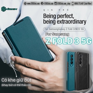 Ốp lưng samsung galaxy z fold 3 5g nillkin qin chính hãng có khe giữ bút