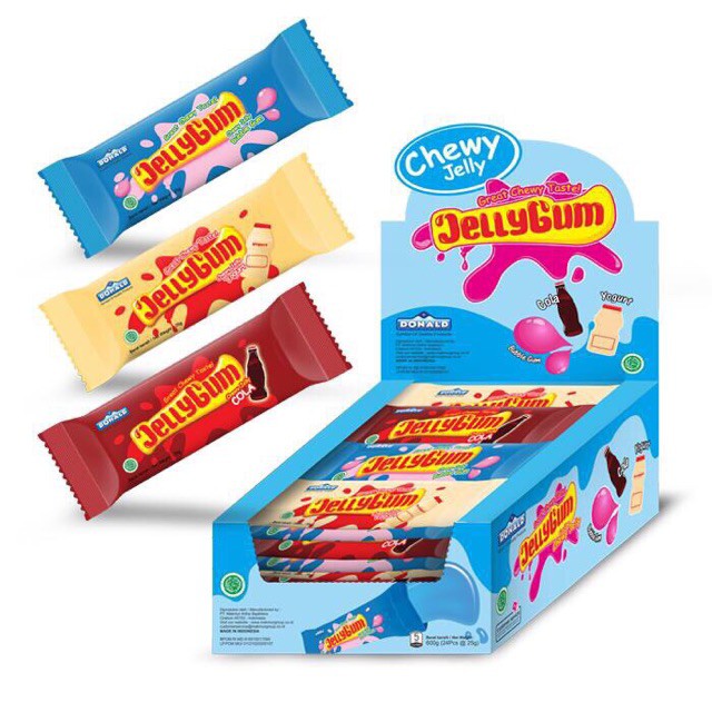 THẠCH RAU CÂU JELLY GUM DONALD (VỊ YOGURT, COLA, BUBBLE GUM) - 600g