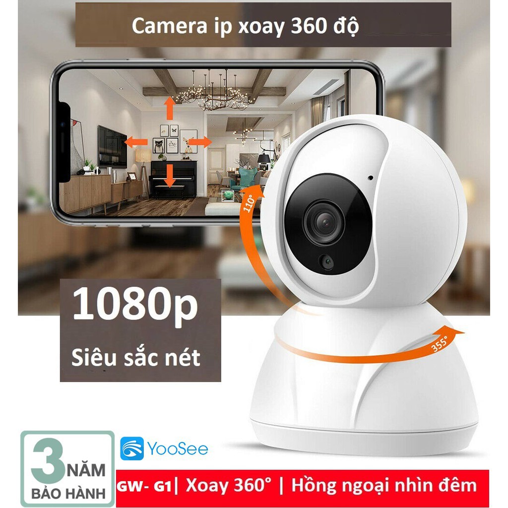 Camera wifi -  Yoosee Công Chúa Trong Nhà GW-G1 2.0Mpx-1080p Xoay 360 - Đàm Thoại 2 Chiều -Kèm Thẻ 128GB[BH 2 Năm]