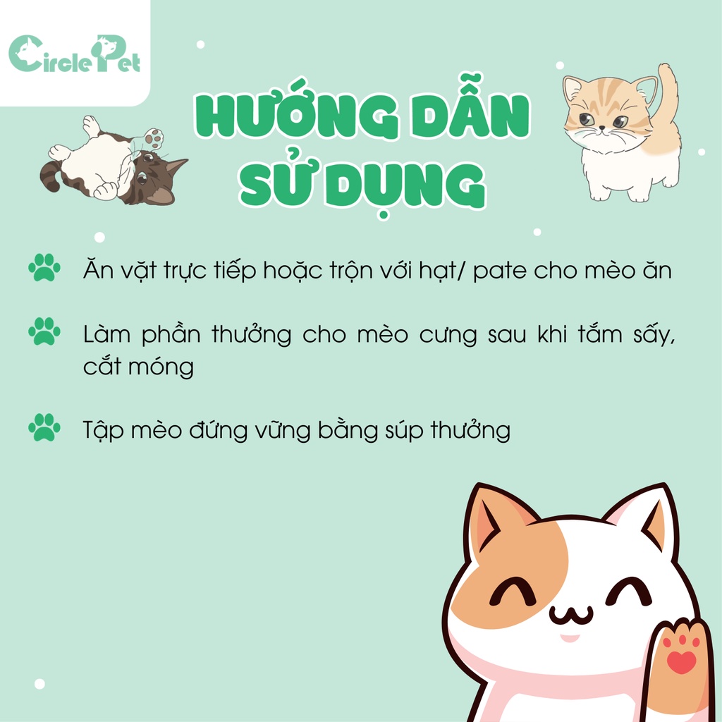 Súp Thưởng Cho Mèo Cherman Thơm Ngon Bổ Dưỡng Tốt Cho Hệ Tiêu Hóa 5 Gói x 12g - Circle Pet
