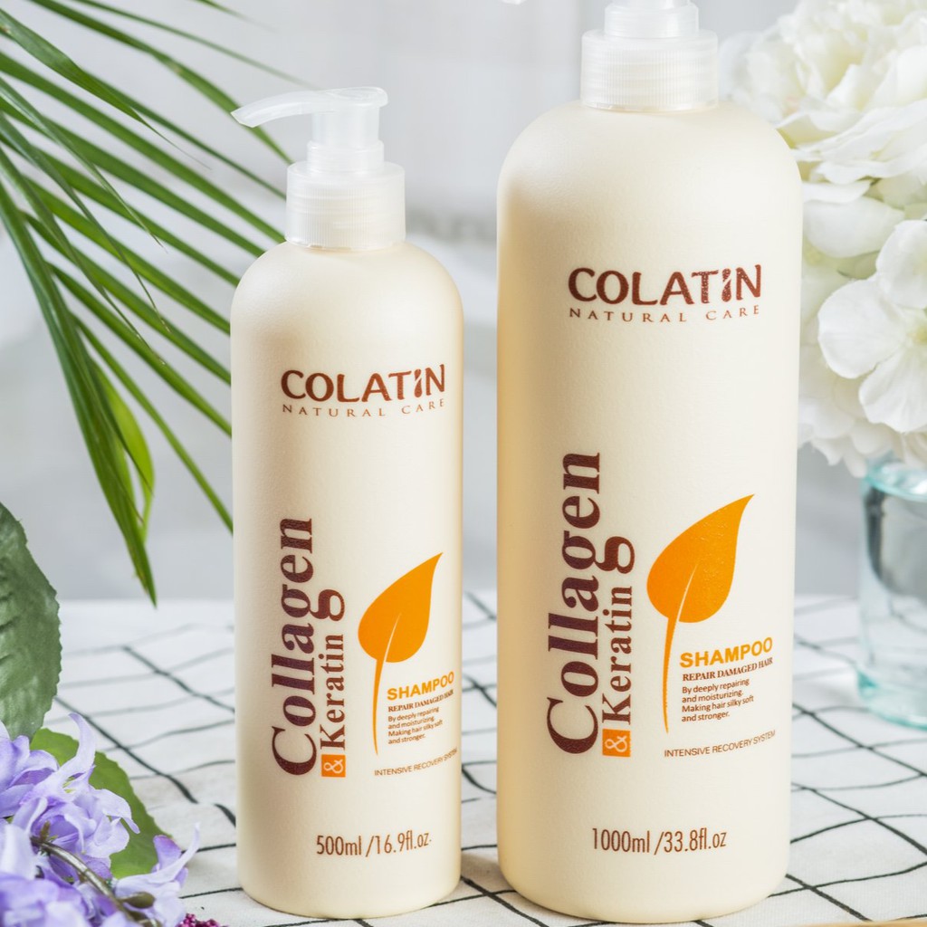 Dầu Gội Dưỡng Chất Tơ Tằm COLATIN Collagen & Keratin 500ml/1000ml