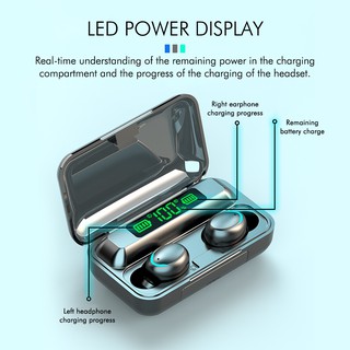 Tai nghe Bluetooth nhét tai TWS 5.0 - chống thấm nước; âm thanh cực hay; Màn hình Led (F9-5)- BH 1 đổi 1