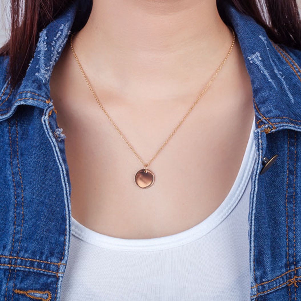 Vòng cổ dạng chuỗi mặt đồng xu tròn thời trang