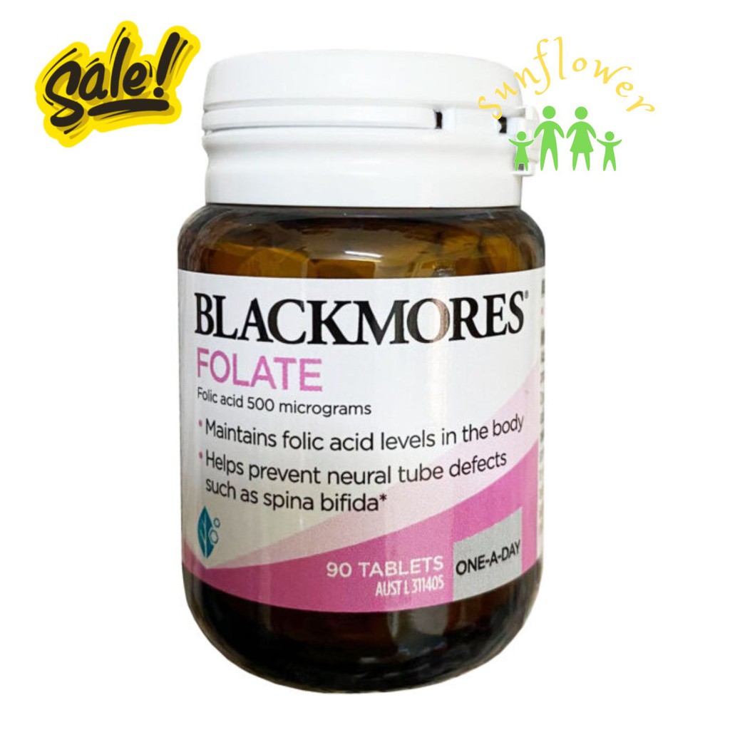 Blackmores Folate 500mcg 90 Tablets - Bổ sung Acid Folic cho bà mẹ chuẩn bị mang thai