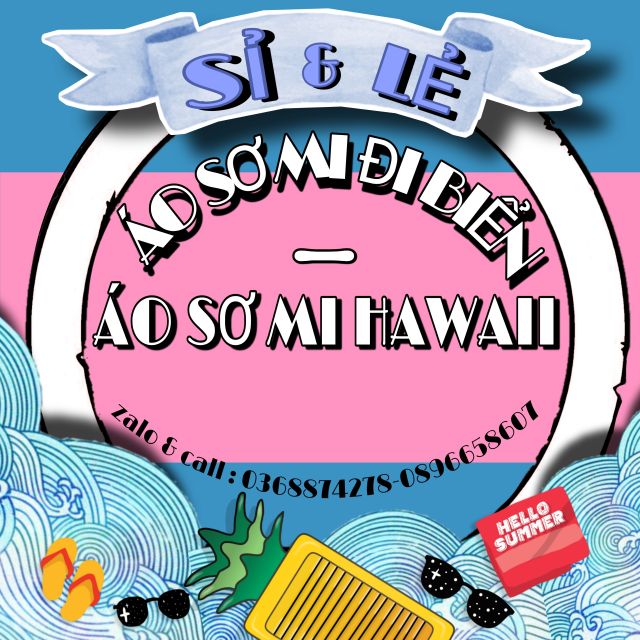 ÁO SƠ MI ĐI BIỂN HOA LÁ HAWAII
