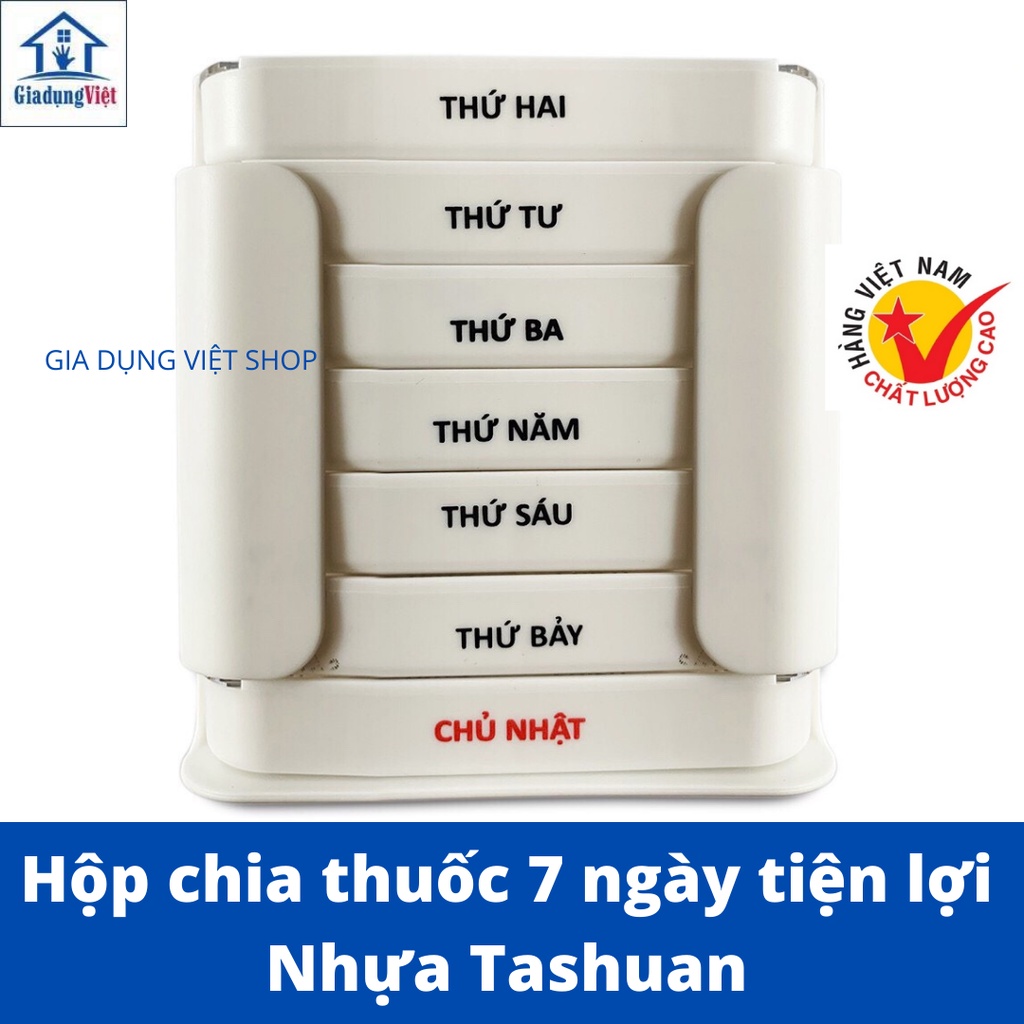 Hộp chia thuốc 7 ngày Tashuan 5317 Phiên bản mới Tiếng Việt