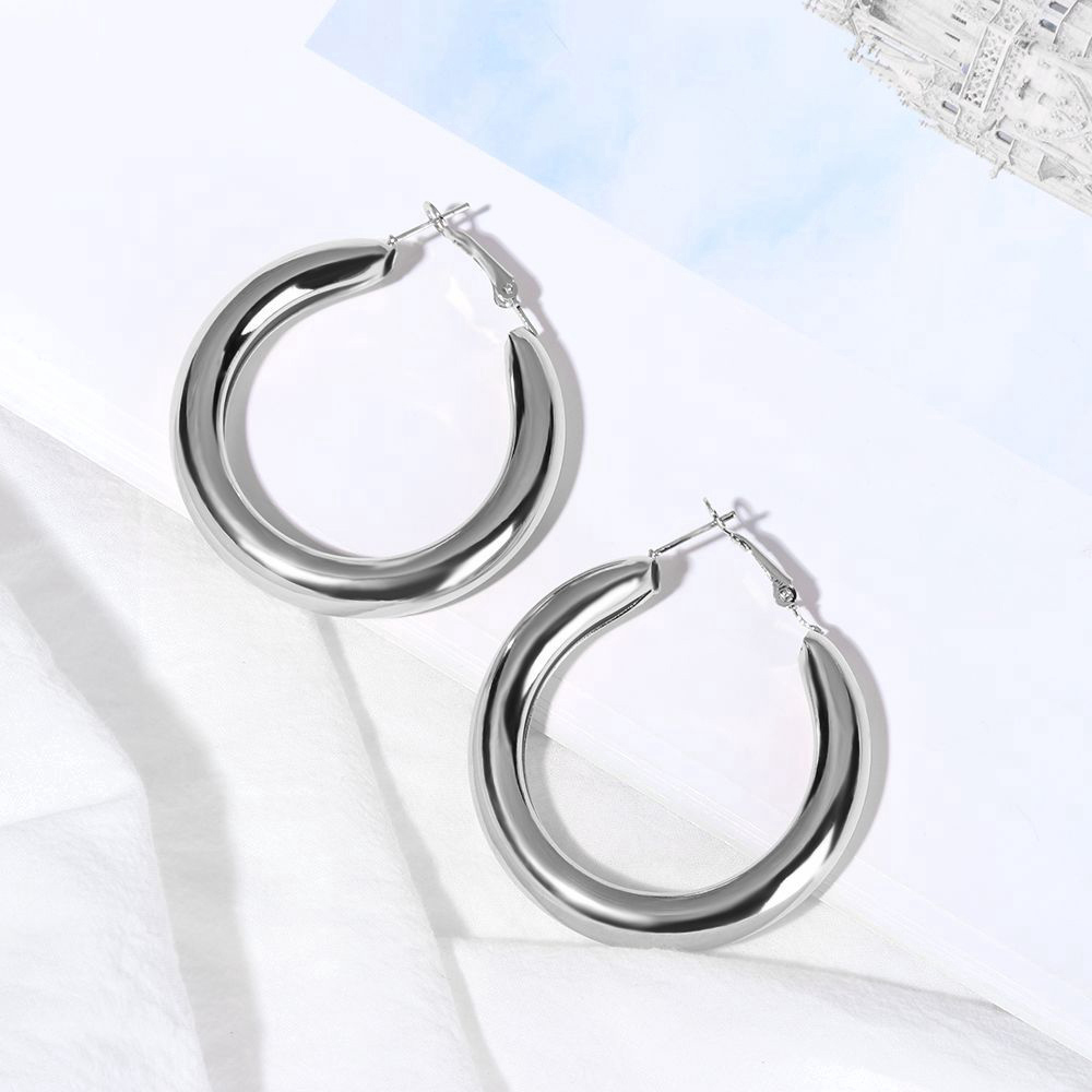 SOMEDAYZL Women Hoop Earrings Rock Jewelry Big Circle 50mm Punk|Color Minimalist Metal Simple Fashion/Multicolor