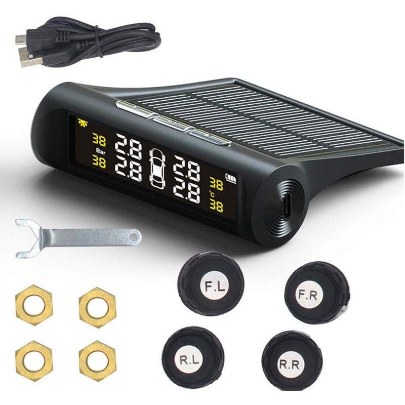 Cảm biến áp suất lốp van ngoài TPMS chống nước, màn hình led, pin năng lượng mặt trời - Better Car