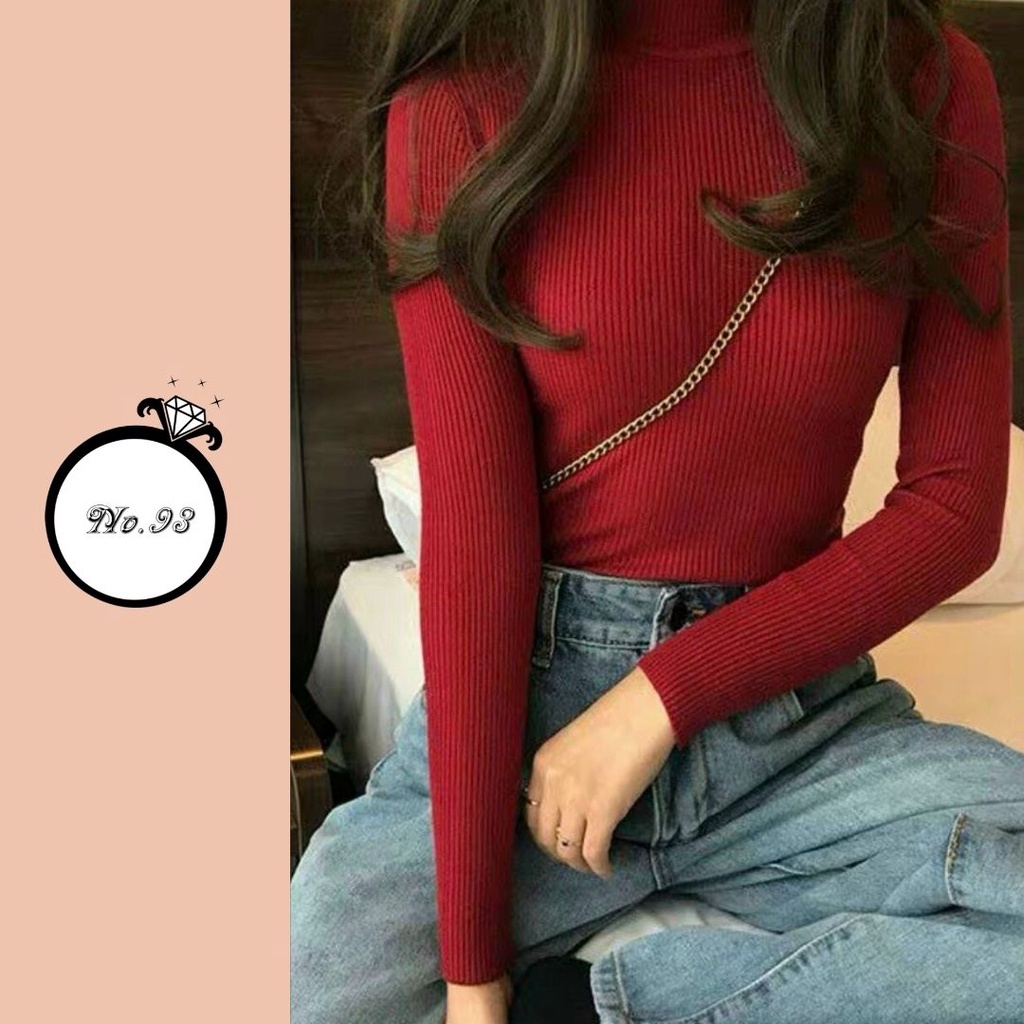 FreeshipÁo len tăm Áo len cổ cao hàng Quảng Châu ☘Chất mềm đẹp mịn co dãn cực tôn dáng☘ áo giữ nhiệt nữ No.93 Store