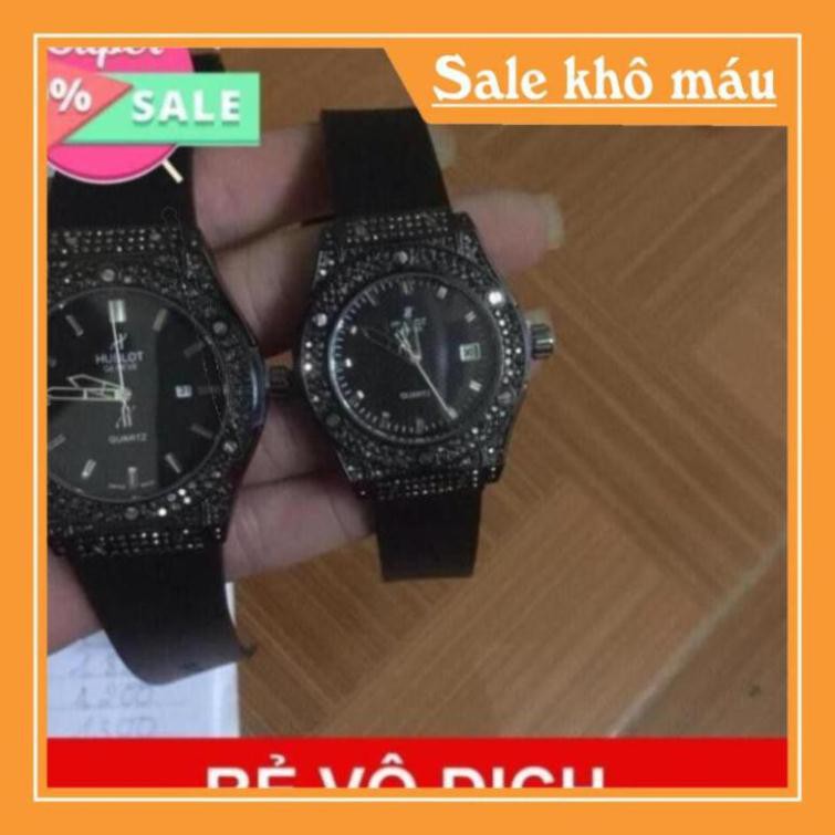 [Free Ship]  [Chất] Đồng Hồ Nam Nữ Hublot HBL2424 Dây Silicon Hương Vani Mặt tròn viền đính đá MTP-STORE | BigBuy360 - bigbuy360.vn