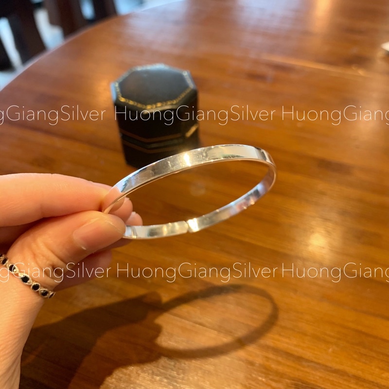 Vòng tay trơn basic bạc s925