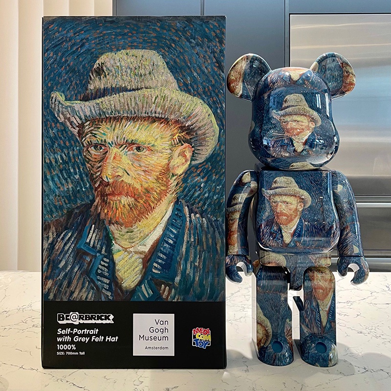 Mô Hình Nhân Vật Bearbrick × Monroe Lisa/Van Gogh/sunflower 400 28cm