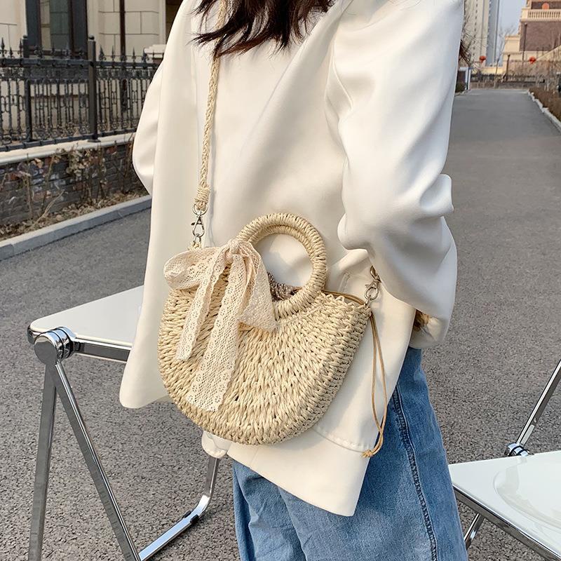 Túi Đeo Vai Bằng Vải Sợi Rơm Thời Trang Sành Điệu Cho Nữ