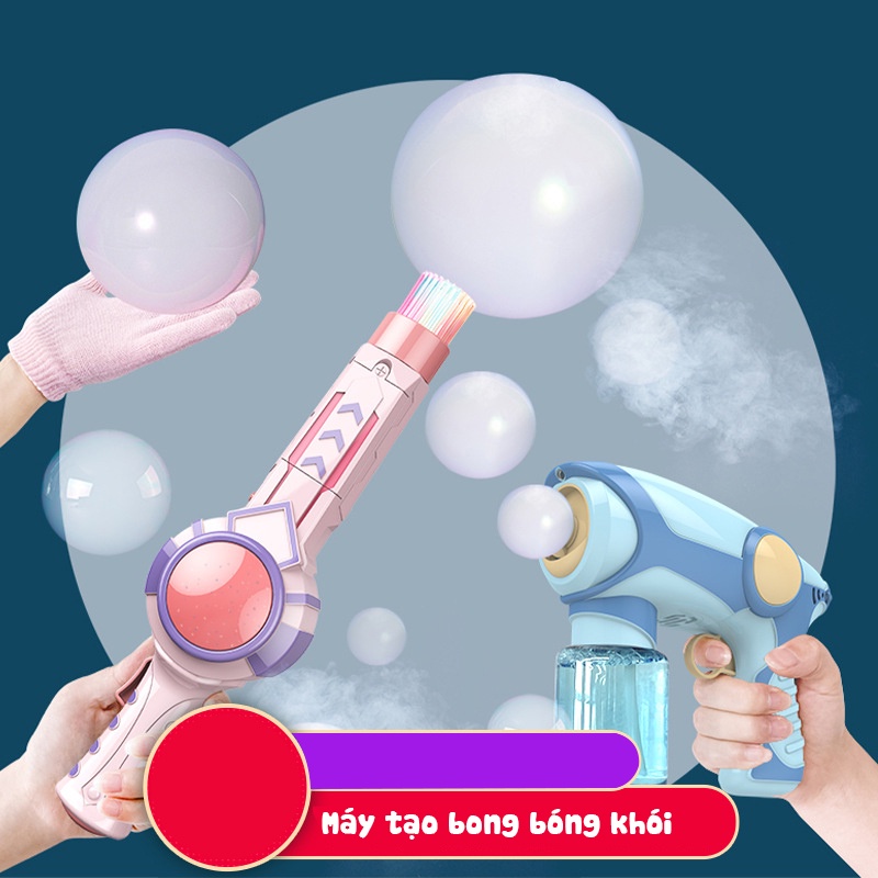 Đồ chơi máy bắn bong bóng khói, súng bắn bong bóng khói đàn hồi - pin sạc lại