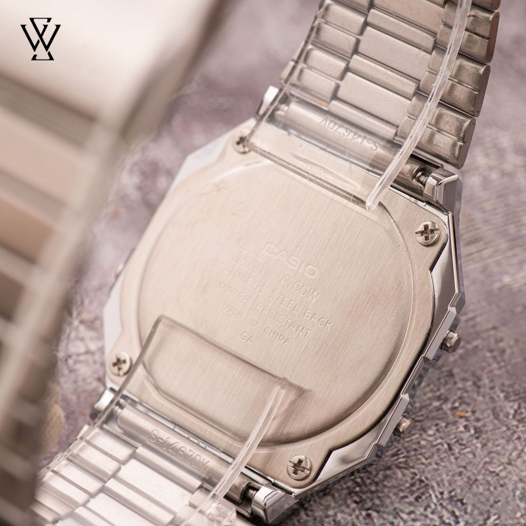 Đồng Hồ Điện Tử Unisex Casio WATCHSTORE A700W-1ADF Thiết Kế Mặt Kính Khoáng 35.5mm, Dây Đeo Kim Loại, Vỏ Nhựa Bền Bỉ