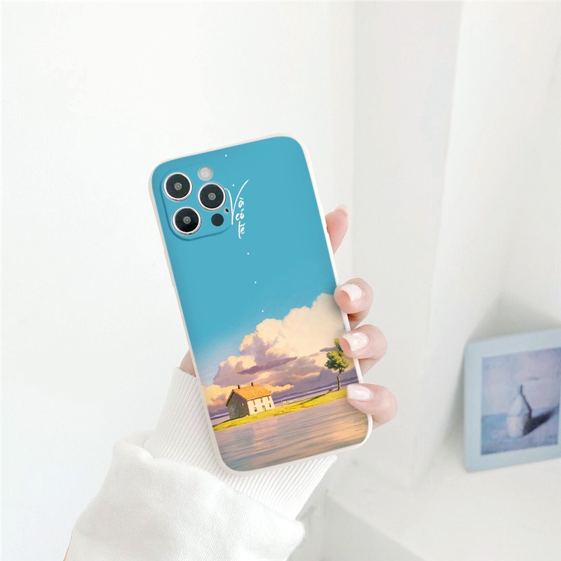 Ốp lưng iphone viền vuông hợp âm nắng hạ yên bình chống sốc ốp iphone x/xr/xsmax/6/7/8/plus/se2020/11/13/pro/6s BVC