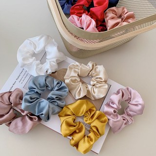 Cột Tóc Scrunchies Lụa Satin Nhiều Màu
