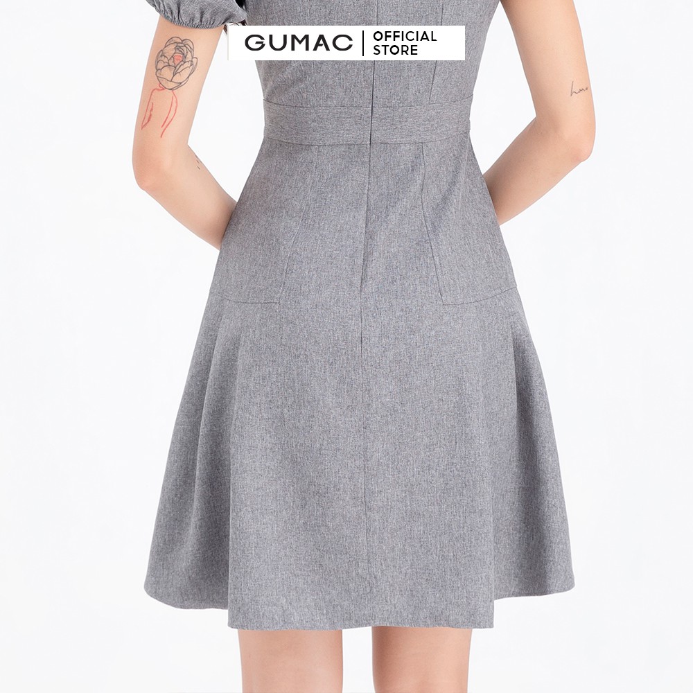 Đầm xòe nữ chiết ly tùng GUMAC DB604