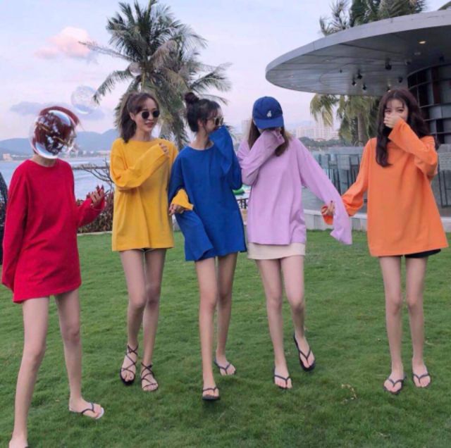 Áo long tee basic, form unisex, có 8 màu (ảnh thật) | BigBuy360 - bigbuy360.vn