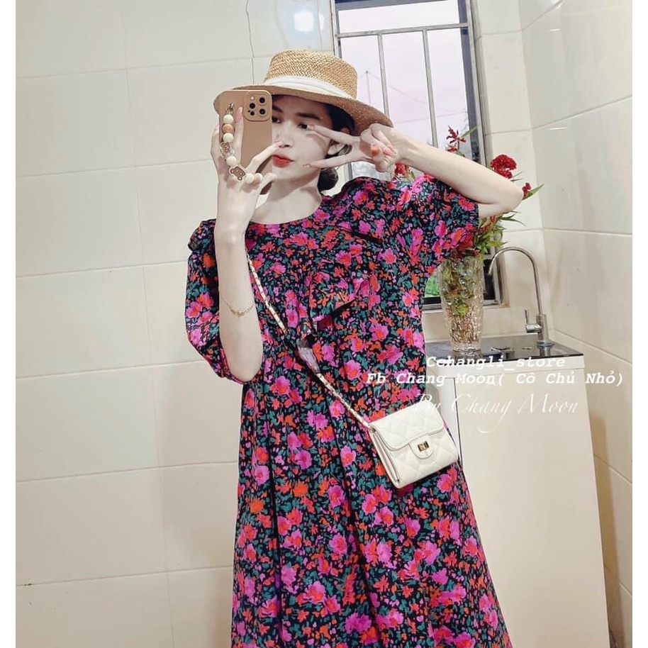 Đầm suông hoa bèo tươi mát