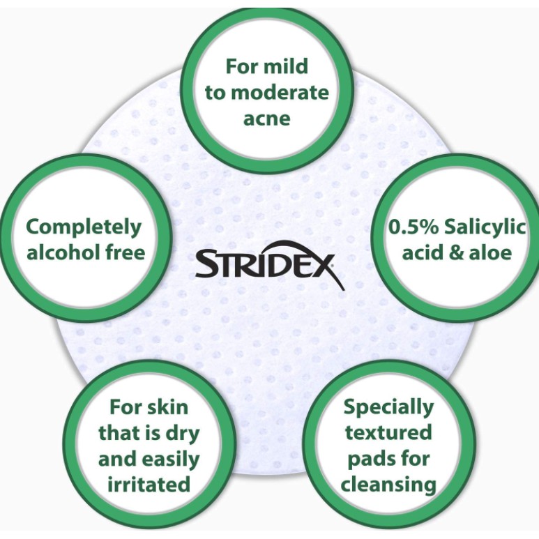 Set 55/90 miếng bông STRIDEX tẩy tế bào chết chăm sóc cho da nhạy cảm