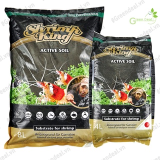 DENNERLE - Shrimp King Active Soil (Bao 8 Lít) | Phân nền nuôi tép cảnh, trồng cây thủy sinh cho hồ cá thủy sinh